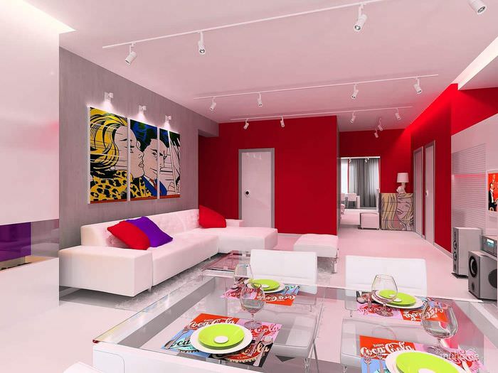 идеята за ярък апартамент в стил поп арт