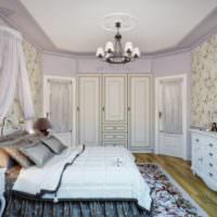 Lyst soveværelse i et landsted i Provence -stil