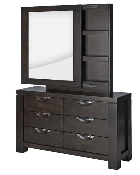 Et eksempel på et toalettbord med et speil på soverommet