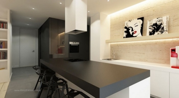 Køkken design sort minimalistisk køkken-Marylyn Monroe