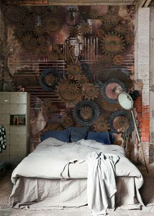 hus i steampunk -stil med antikk effekt