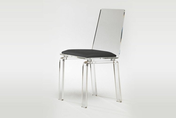 gennemsigtig stol pmma marais sædehynde sort farve møbler