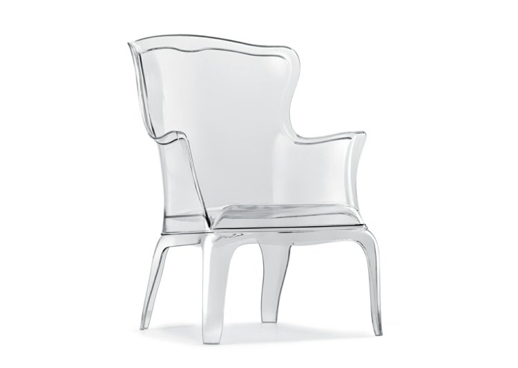 gennemsigtig stol pasha pedrali vintage lænestol stil minimalistisk