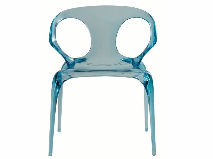 stol gennemsigtig ava roche bobois blå original ryglænskomfort