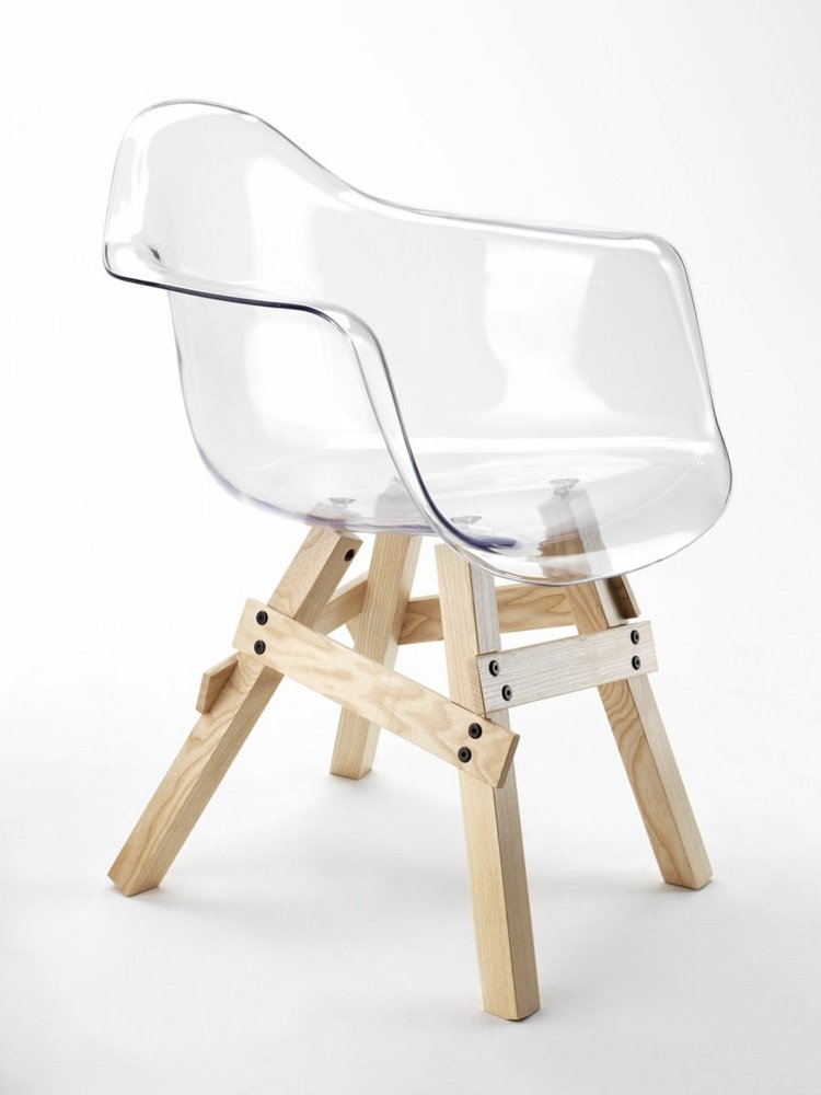 gennemsigtig stol ikon geni eames stil sæde skal træ stel