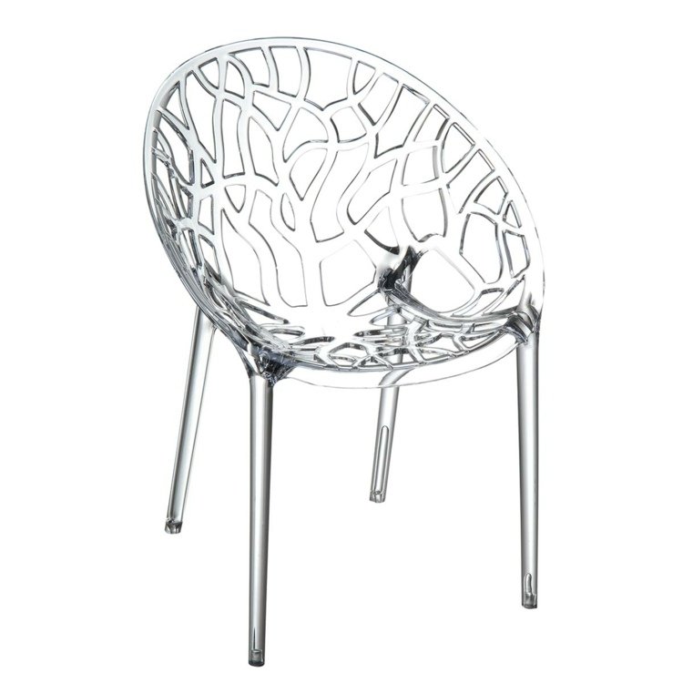 gennemsigtig stol blad mønster sæde shell smuk tilbehør interiør