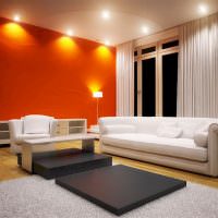 Wohnzimmerbeleuchtung im Stil des Minimalismus
