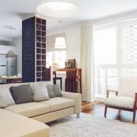 опция за светъл дизайн на апартамент в светли цветове на снимка в модерен стил