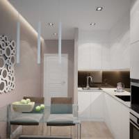 опция за ярък дизайн на апартамент в светли цветове на снимка в модерен стил