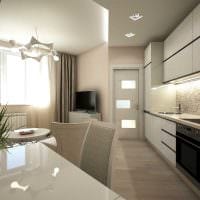 опция за красив стил на апартамент в светли цветове на снимка в модерен стил