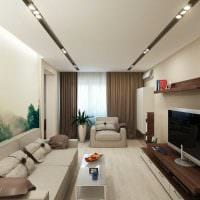 опция за ярък интериор на апартамент в светли цветове на снимка в модерен стил