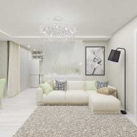 идеята за ярък интериор на апартамент в светли цветове на снимка в модерен стил