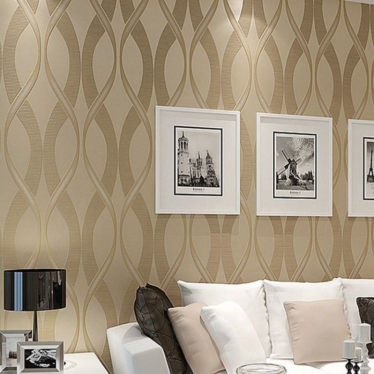 tapet-stue-ideer-væg-design-eksempler-beige