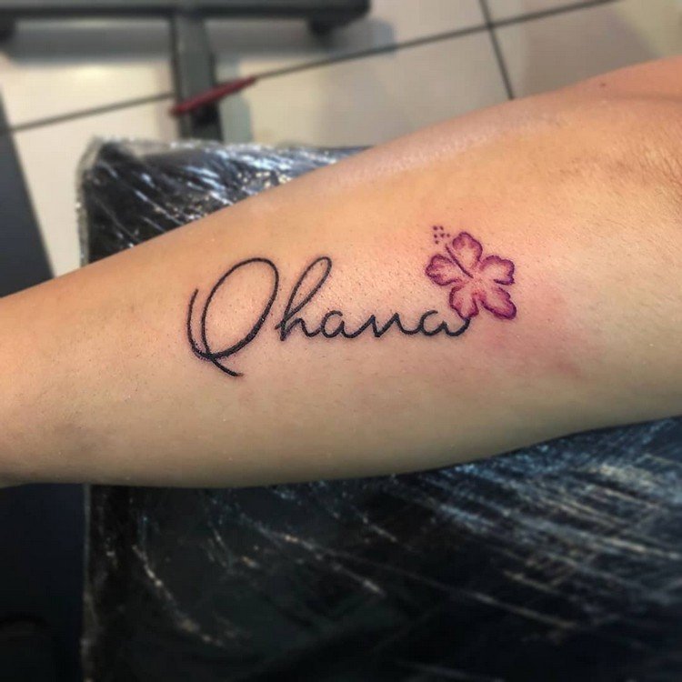 familie tatovering bogstaver familie hawaiian ohana