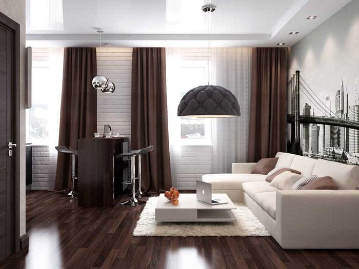 klasszikus sötét padló a szoba dekorációjában