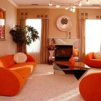 لون الطين الجميل في تصميم صورة غرفة المعيشة