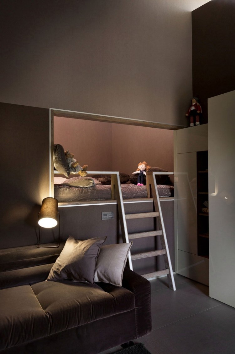 børneværelse-moderne-interiør-design-pastel-farver-loft seng-sofa