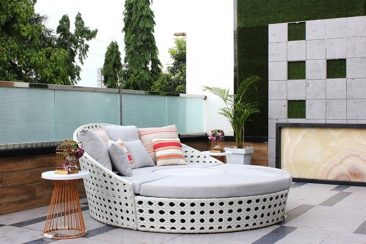 Moderne ideer til terrassedesign med daybed til afslapning