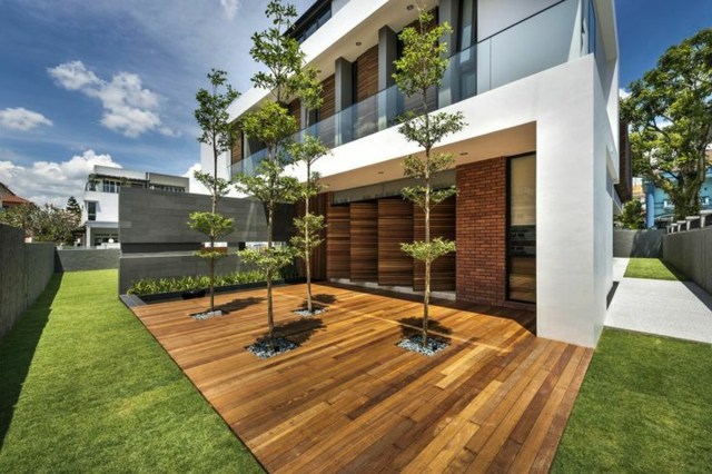 Træterrasse moderne facade smukt design