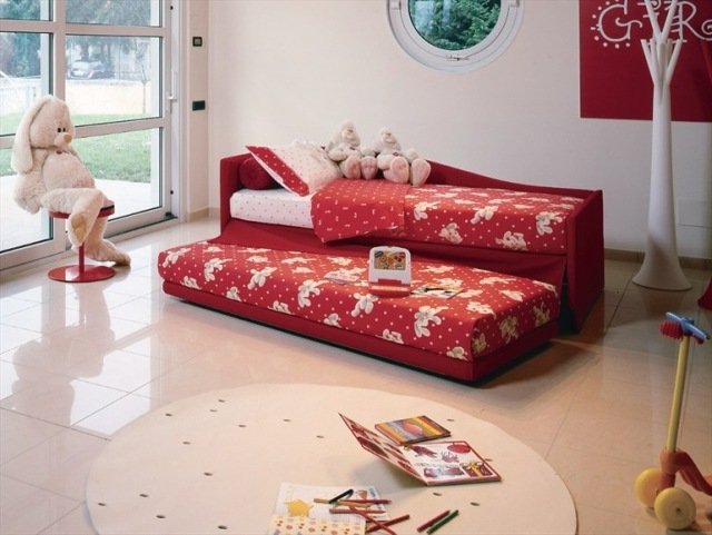 Aftagelig seng Børneseng design polstret røde lagner CENTODUE Bonaldo