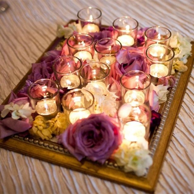 bryllup-bord-dekoration-ideer-billedrammer-telys-blomster