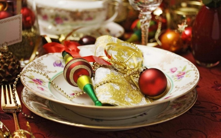 bordpynt jul vintage tallerken dekorere juletræ dekorationer kæde