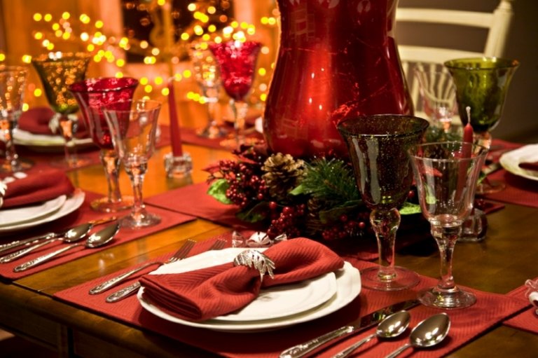 bord dekoration jul spisebord rød serviet sted mat hjerte stykke