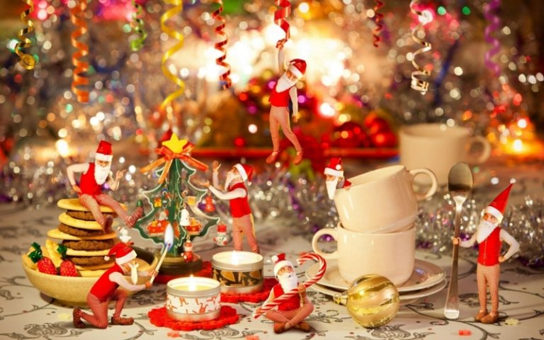 borddekorationer juleideer inspirationer bordservice festlige julemænd