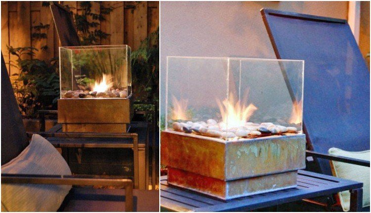 Byg en bordpejs lavet af metal og glas selv Instruktioner