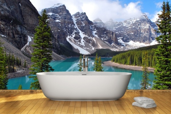 Badeværelse tapet fordele moderne-badekar vægmaleri-fotocollage 3d