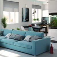 bucătărie sufragerie design albastru