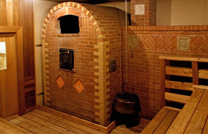 Tehlová pec v saune pre veľkú rodinu