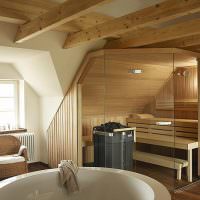 Moderná sauna v podkroví
