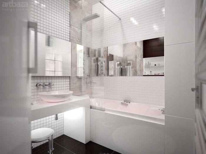 myšlenka neobvyklého stylu koupelny 6 m2