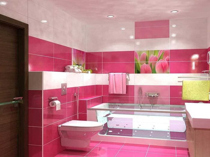 varianta neobvyklého designu koupelny 6 m2