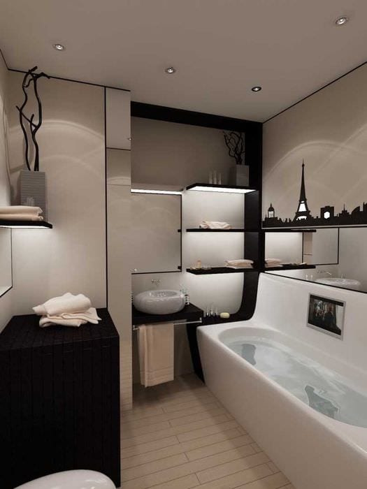 идеята за красив стил на баня 6 кв.м.
