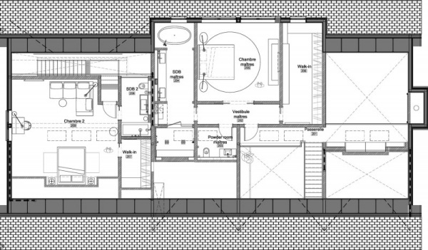 moderne hus med ædel designarkitekturplan