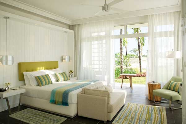 grønt soveværelse i minimalistisk stil