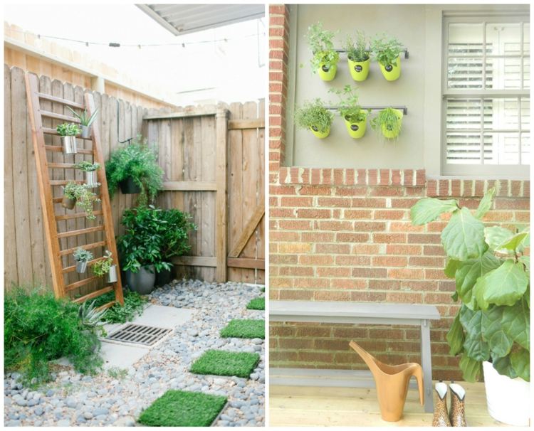 lodret-urtehave-skabe-terrasse-altan-træstige-bad-håndklæde-holder-grøn-gryde-metal