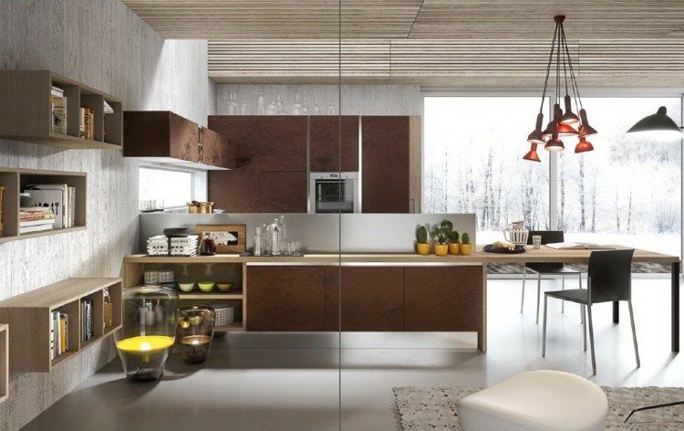 Til køkkenet skal du vælge et betonlook i brunt eller rustlook