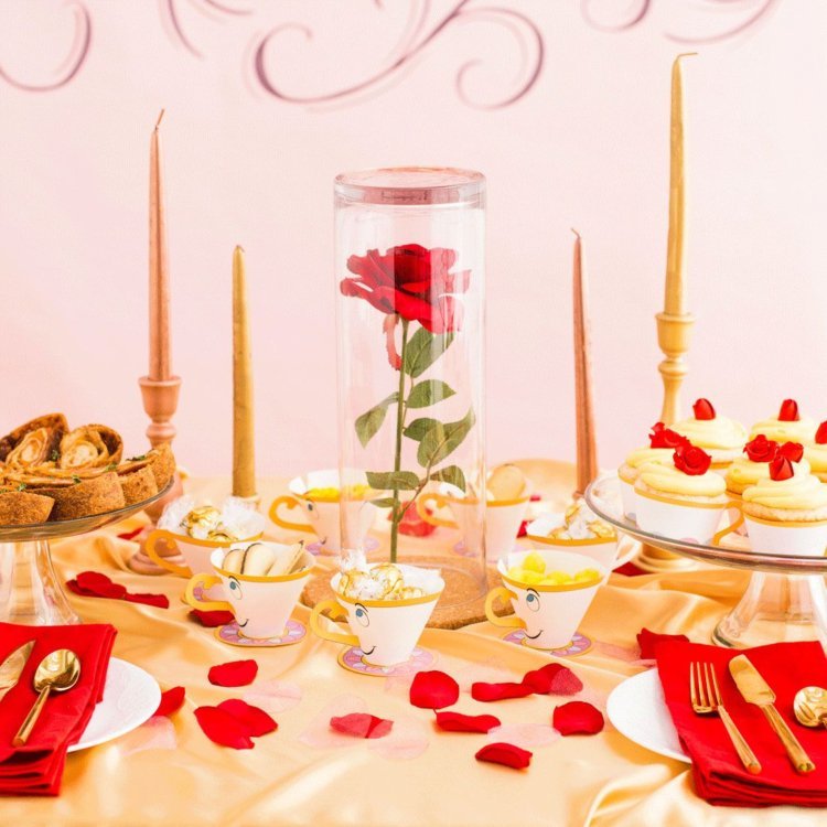rose glas bord dekoration fødselsdag idé
