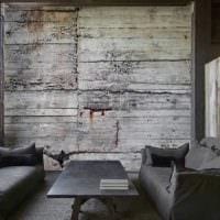 idea kauniista koristekipsistä olohuoneen tyyliin betonivalokuvan alla
