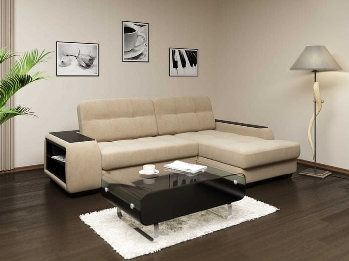 идеята за красив кухненски интериор с диван