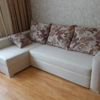 идеята за красив кухненски интериор със снимка на диван