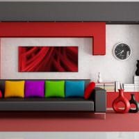 опция за модерен интериор на стая със снимка на диван