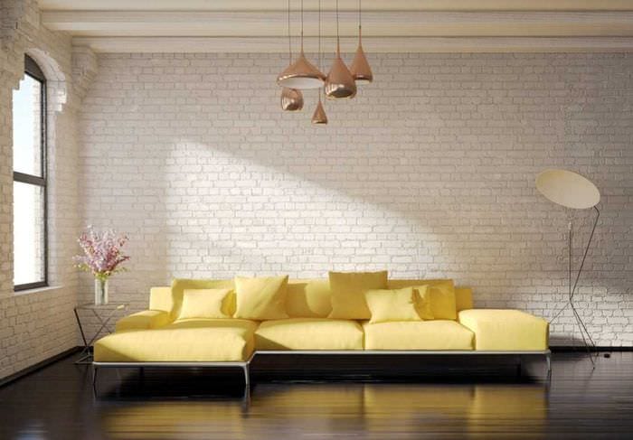 опция за необичаен дизайн на стая с диван