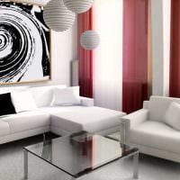 opțiune de decor modern în bucătărie cu o fotografie cu canapea