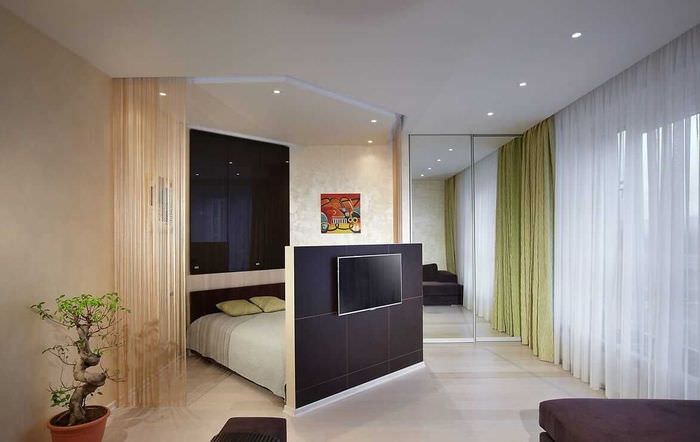 אופציה של הסגנון היפה של חדר השינה בסלון