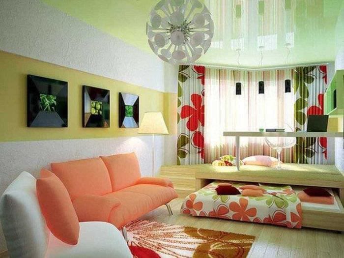 идеята за красив интериор хол спалня