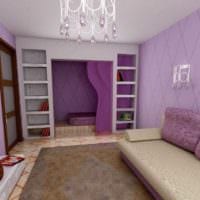 אופציה של הסגנון היפה של צילום חדר השינה בסלון